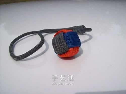 球体刀坠用伞绳编织图 圆球伞绳刀坠的编法 - 双维造物网