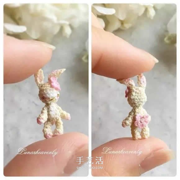 美得不像话！袖珍钩针花朵饰品作品图片欣赏(图23)