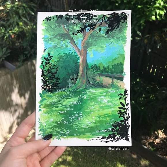受吉卜力电影启发，梦幻山水画装满了她的素描本(图12)