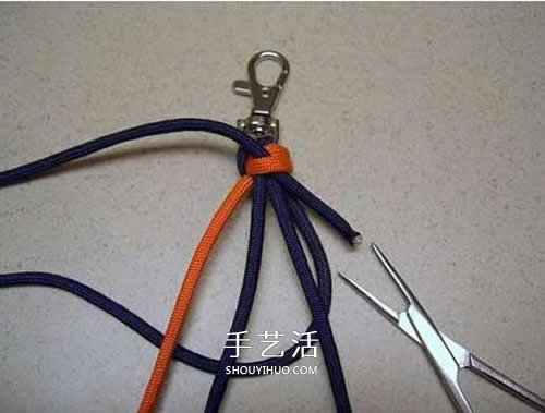 手工刀坠绳编法图解 伞绳刀坠的编法教程(图18)