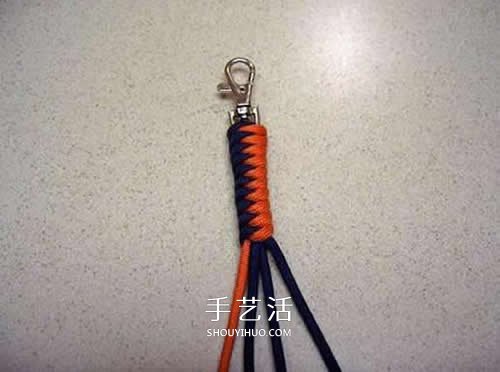 手工刀坠绳编法图解 伞绳刀坠的编法教程(图23)