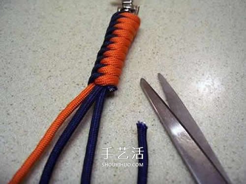 手工刀坠绳编法图解 伞绳刀坠的编法教程(图25)