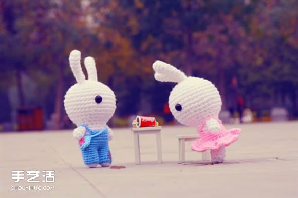 治愈系钩针作品图片 可爱小动物们的生活点滴(图5)