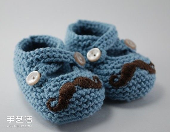 超Q毛线针织婴儿鞋作品 手工宝宝毛线鞋图片(图9)