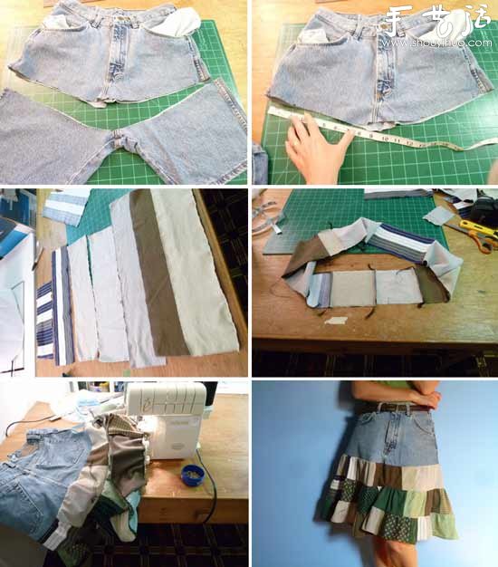 短裤手工改造 DIY小清新及膝裙(图2)