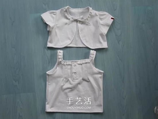 旧衣改造：男款T恤改造儿童坎肩背心套装(图12)