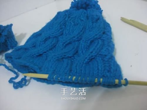 带辫子毛线帽子的编法 可爱俏皮帽子编织图解(图8)