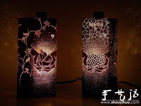 用包装盒制作时尚灯罩 - 双维造物网