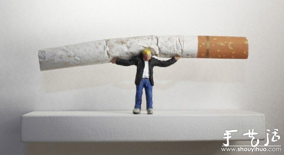 粘土、金属丝和纸张DIY的微型小人(图7)