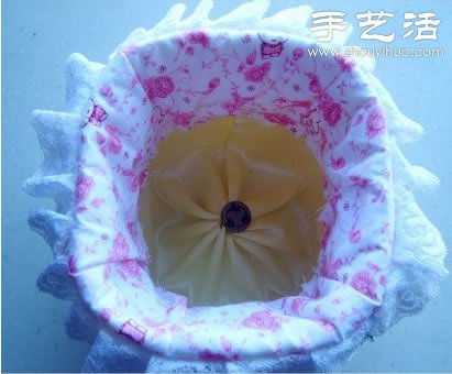 油桶+棉花+棉布 废物利用手工制作收纳筐(图6)