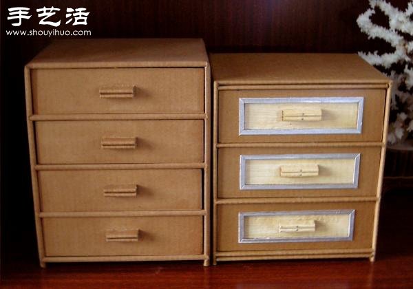 硬纸板废物利用DIY精致收纳柜 - 双维造物网