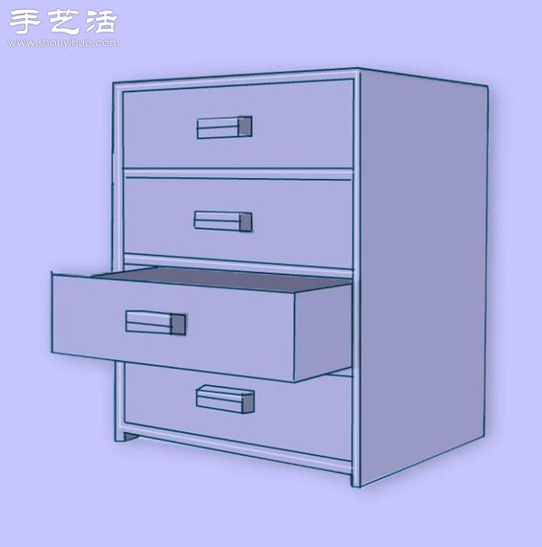 硬纸板废物利用DIY精致收纳柜(图5)