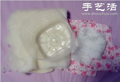 油桶+棉花+棉布 废物利用手工制作收纳筐(图2)