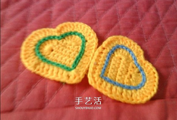 简单钩针编织教程：毛线爱心小挂饰的织法(图16)