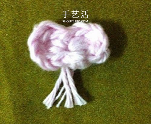 小巧可爱带挂环 正方形杯垫的钩针编织图解(图14)