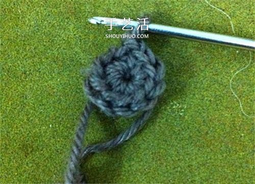 毛线猴头的编织方法 手工钩针编织猴子头图解(图4)