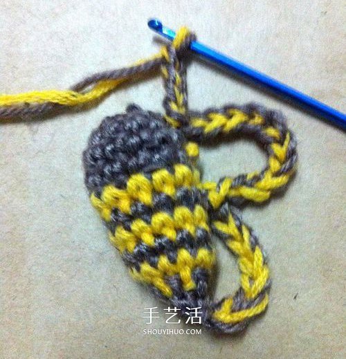 每日勤劳采蜜忙！毛线蜜蜂的钩针编织方法(图12)