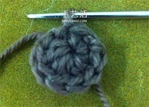 毛线猴头的编织方法 手工钩针编织猴子头图解(图11)