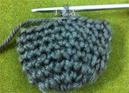 毛线猴头的编织方法 手工钩针编织猴子头图解(图7)
