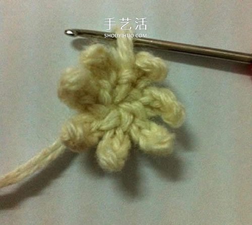 毛线编织莲花胸针的方法 钩针荷花胸花的编法(图11)