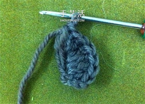 毛线猴头的编织方法 手工钩针编织猴子头图解(图10)