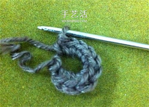 毛线猴头的编织方法 手工钩针编织猴子头图解(图3)