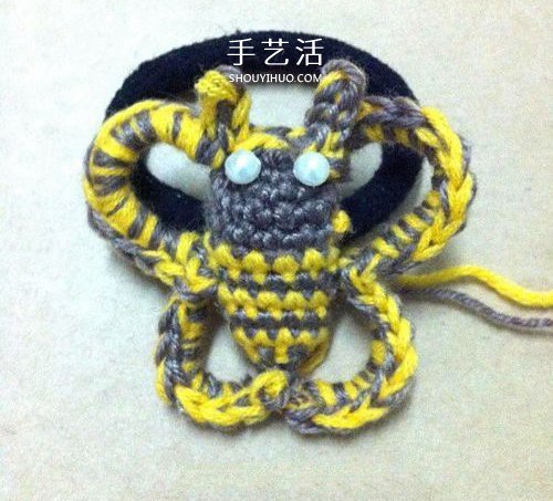 每日勤劳采蜜忙！毛线蜜蜂的钩针编织方法(图16)