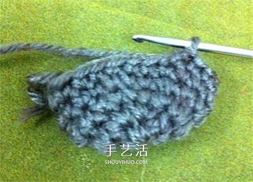 毛线猴头的编织方法 手工钩针编织猴子头图解(图6)