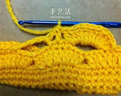 镂空毛线收纳包怎么编织 钩针包包的编法图解(图12)