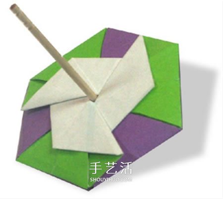 纸陀螺怎么折的图解 简单折纸陀螺玩具教程 - 双维造物网