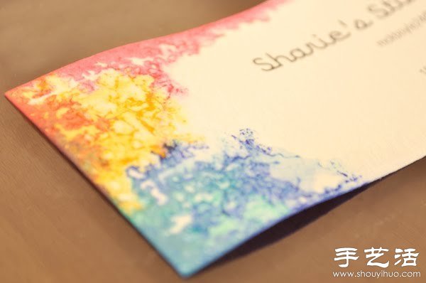 绚烂染色名片手工制作(图8)