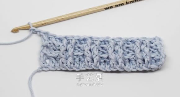 基本钩针罗纹针的钩法图解 帽子手袋都能用上(图10)