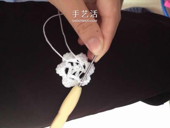 毛线收纳篮怎么编织 钩针编织圆形收纳筐图解(图13)