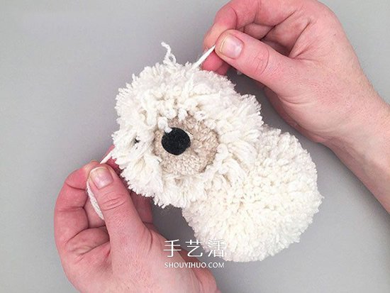 毛线球创意DIY 手工做一只超萌带披风的狗狗(图10)