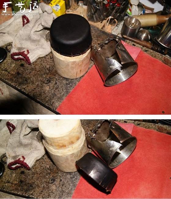 废弃大铁茶杯手工DIY漂亮手提包的教程(图3)