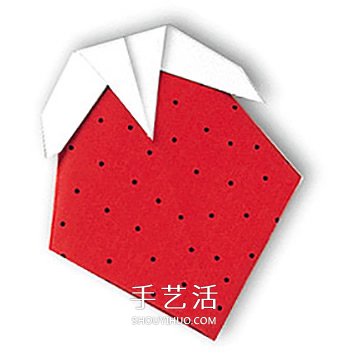 儿童折纸草莓的教程 简单小草莓的折法图解(图1)
