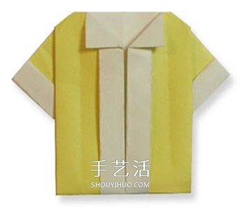儿童短袖衬衫的折法 简单夏天衬衫折纸图解(图1)