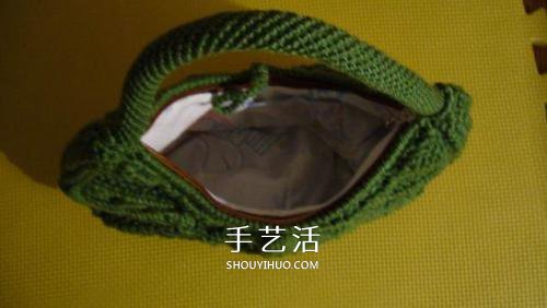 手工毛线编织单肩挎包的方法图解教程(图18)