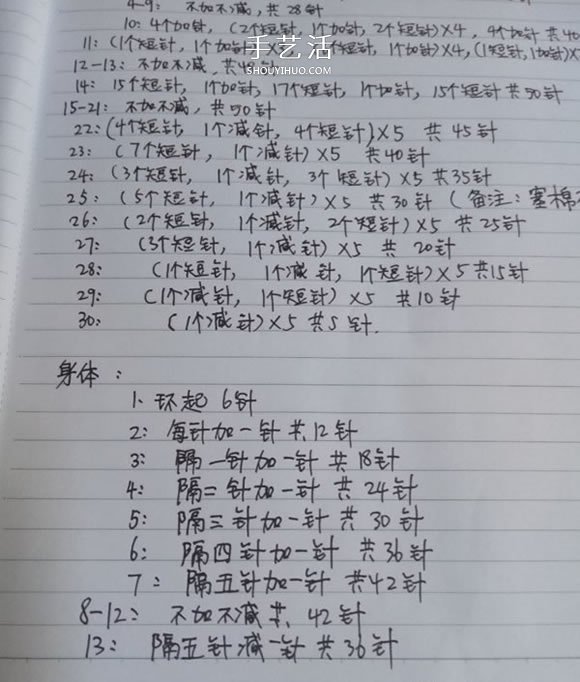 可爱小猪佩奇钩织教程 钩针编织小猪佩奇图解(图13)