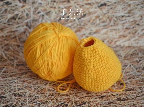 毛绒小鸡玩偶钩法图解 钩织可爱小鸡的方法(图7)