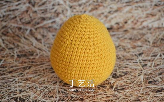 毛绒小鸡玩偶钩法图解 钩织可爱小鸡的方法(图9)