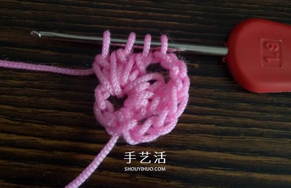 精美花样图案钩织方法 换线多色花样钩法(图9)