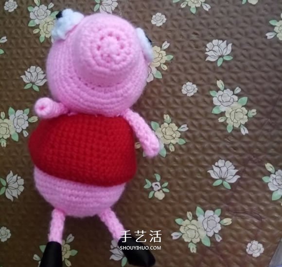 可爱小猪佩奇钩织教程 钩针编织小猪佩奇图解(图19)