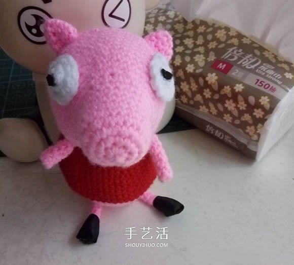 可爱小猪佩奇钩织教程 钩针编织小猪佩奇图解(图22)