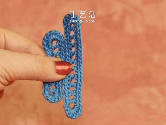 钩织蜻蜓的钩法图解 可用作衣物上的漂亮装饰(图13)