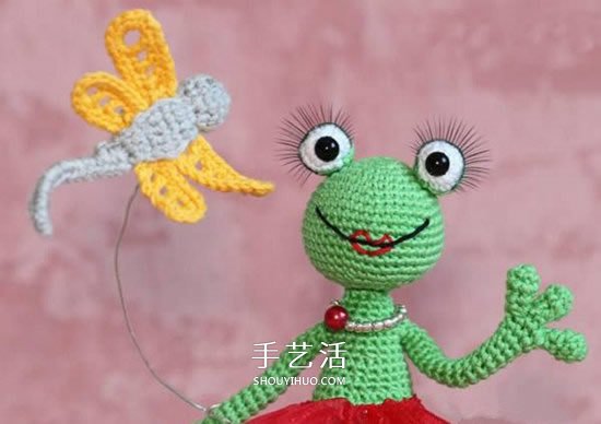 钩织蜻蜓的钩法图解 可用作衣物上的漂亮装饰(图16)