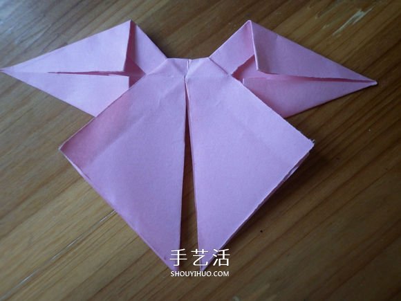 简单易学的折纸蝴蝶结 正方形纸折蝴蝶结折法(图13)