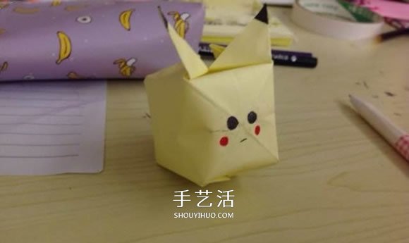 怎么折纸皮卡丘的方法 儿童皮卡丘折法图解(图17)