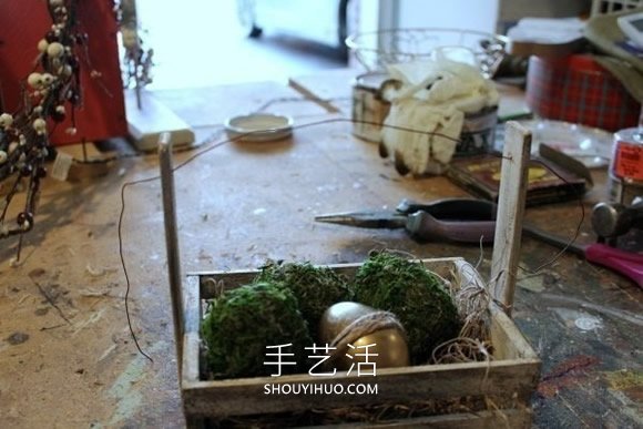 板条箱改造DIY老旧复活节装饰的做法教程(图4)