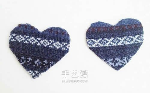 旧毛衣改造教程 DIY手工制作漂亮的爱心挂饰(图4)